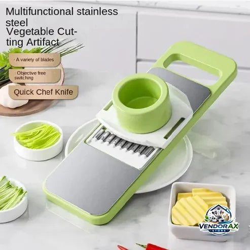 Manual Vegetable & Garlic Slicer – Easy Kitchen Food Cutter with Anti-Slip Holder